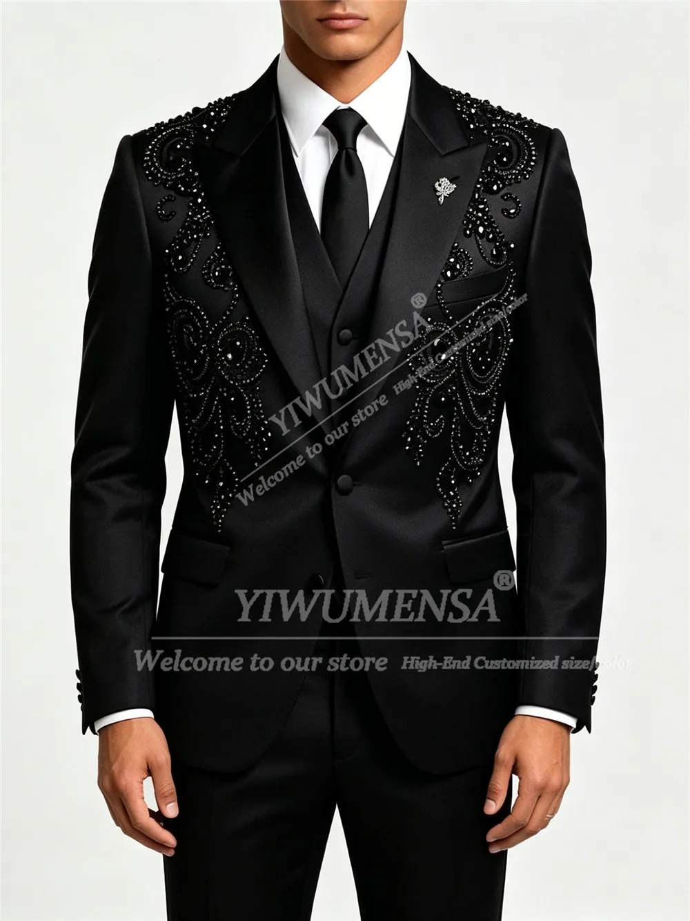 Luxury Suits Men Single Breasted Groom Business Party Tuxedos Customized 3 Piece Sets Man Banquet Outfits Trajes Para Hombre
Luxury Suits Men Single Breasted Groom Business Party Tuxedos Customized 3 Piece Sets Man Banquet Outfits Trajes Para Hombre
