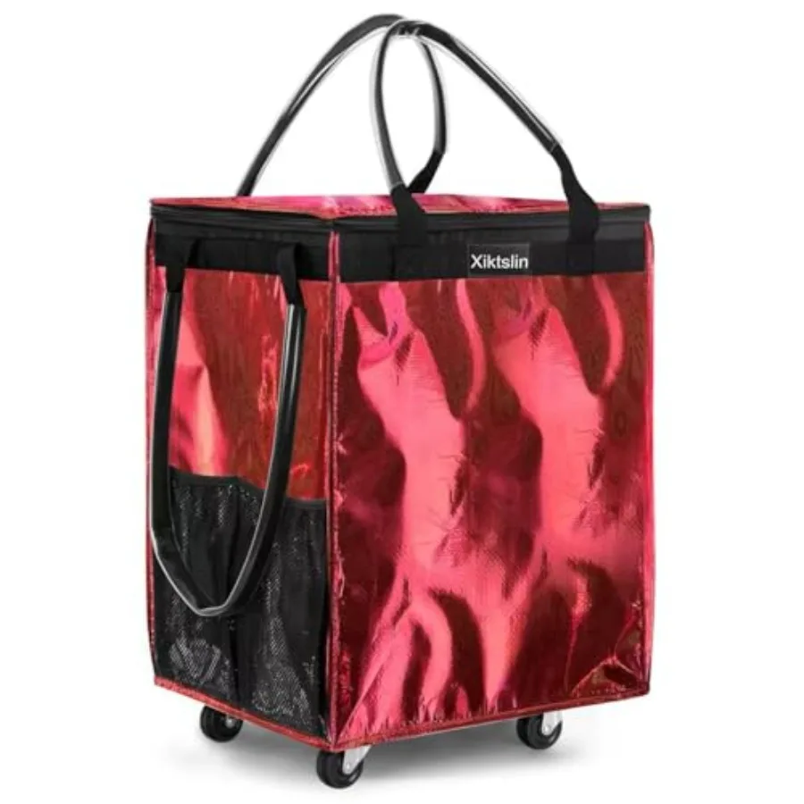 Reusable Grocery Bag on 4 Wheels Foldable Rolling Tote Carries Up to 66lb Shopping Trolley Rolling Bag with 3 Handles Zipper Cl
Reusable Grocery Bag on 4 Wheels Foldable Rolling Tote Carries Up to 66lb Shopping Trolley Rolling Bag with 3 Handles Zipper Cl