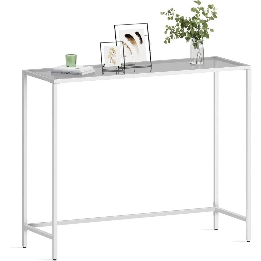 Entryway Table, Console Table, Tempered Glass Tabletop, Modern Sofa Table, Easy Assembly, with Adjustable Feet, for Living Room
Entryway Table, Console Table, Tempered Glass Tabletop, Modern Sofa Table, Easy Assembly, with Adjustable Feet, for Living Room