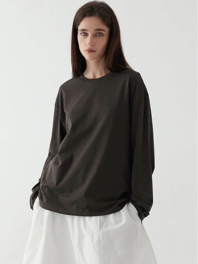 Goffrid mat Aesthetic Pure Color Loose Long Sve Women's T-irt Comfortable Casual Cotton Top for Autumn
Goffrid mat Aesthetic Pure Color Loose Long Sve Women's T-irt Comfortable Casual Cotton Top for Autumn