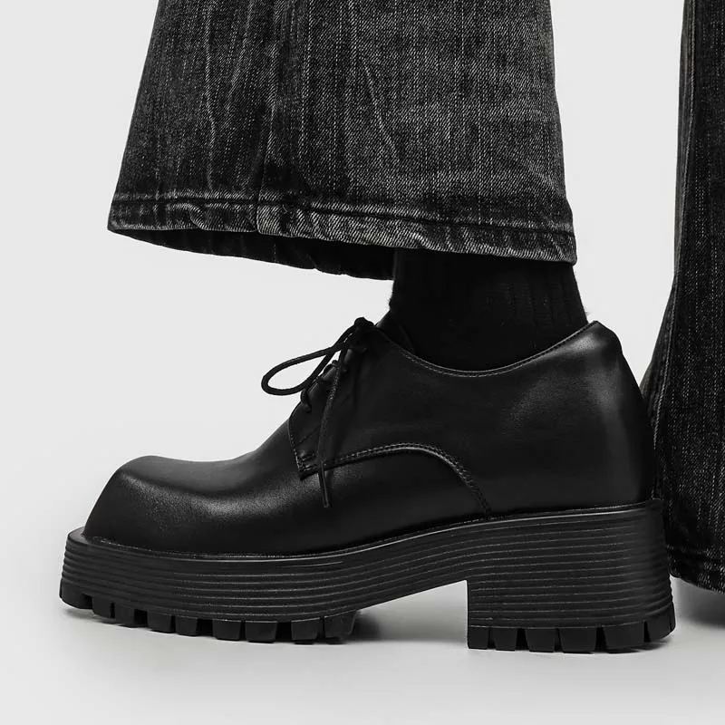Men's 7cm Height Increasing Platform Derby Shoes Black Leather Square Toe Chunky Thick Sole Lace-Up Formal Casual Loafers Vintag
Men's 7cm Height Increasing Platform Derby Shoes Black Leather Square Toe Chunky Thick Sole Lace-Up Formal Casual Loafers Vintag