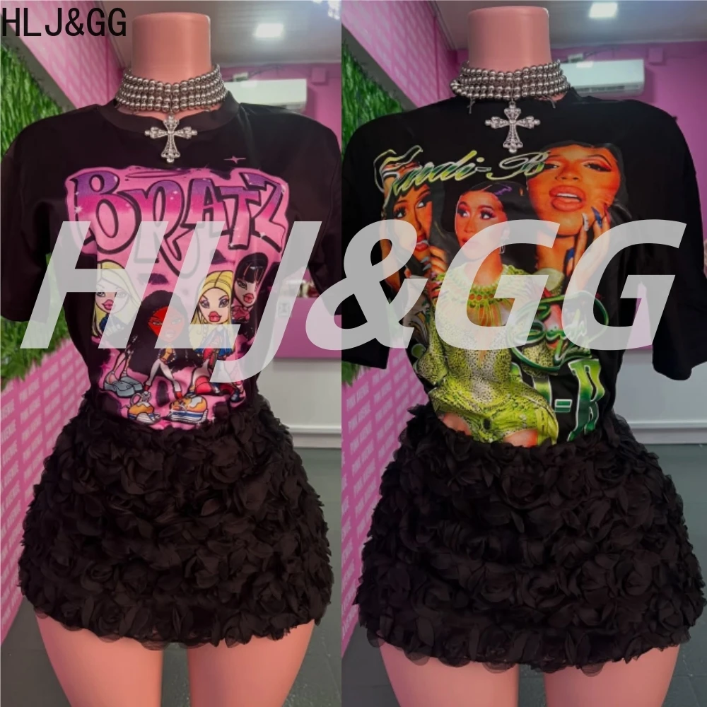 HLJ&GG Fashion Pattern Print Loose Tshirts Two Piece Sets Women O Neck Short Sleeve Top + Fur Mini Skirts Outfits Y2K Streetwear
HLJ&GG Fashion Pattern Print Loose Tshirts Two Piece Sets Women O Neck Short Sleeve Top + Fur Mini Skirts Outfits Y2K Streetwear