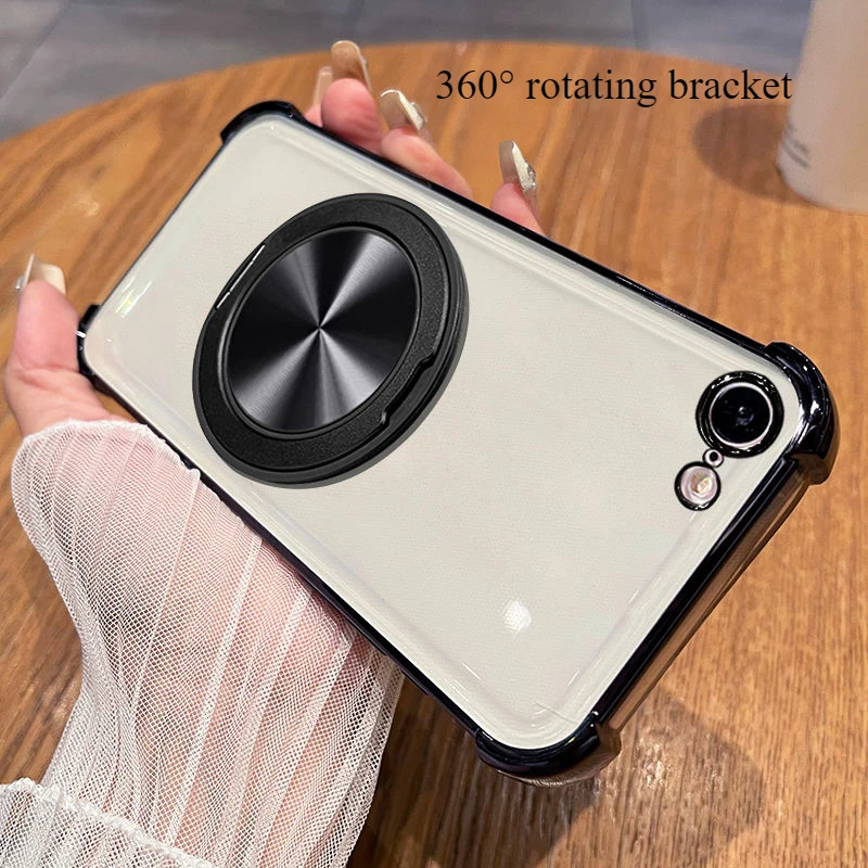 For iPhone 16E Case Simple Transparent Electroplating 360° Rotating Bracket TPU Anti-fall Cover For iPhone 16e Funda
For iPhone 16E Case Simple Transparent Electroplating 360° Rotating Bracket TPU Anti-fall Cover For iPhone 16e Funda