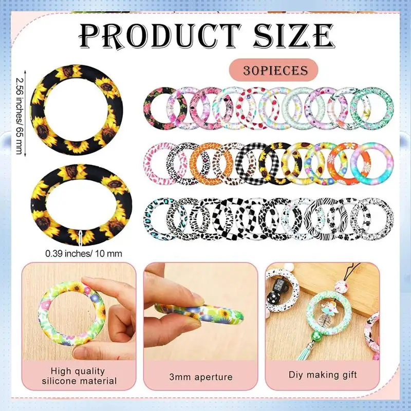 CYL-Silicone Beaded Ring Making Kit 65Mm Round Silicone Bead Ring And Keychain Tassel For DIY Keychain Bracelet Jewelry, Durable
CYL-Silicone Beaded Ring Making Kit 65Mm Round Silicone Bead Ring And Keychain Tassel For DIY Keychain Bracelet Jewelry, Durable
