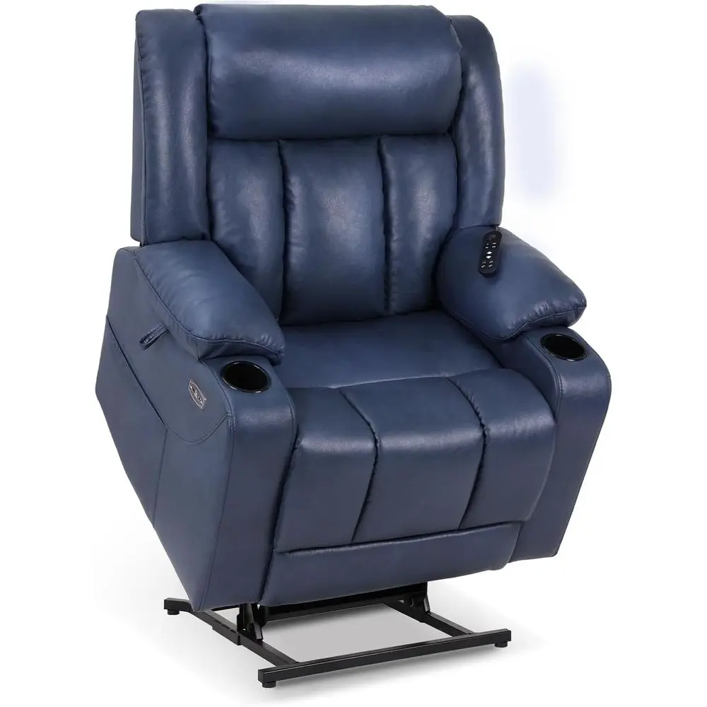 Oversized Power Recliner for Elderly, 400lbs Capacity, Leatherette with Massage & Heat, Large Lay Flat Chair, Navy Blue
Oversized Power Recliner for Elderly, 400lbs Capacity, Leatherette with Massage & Heat, Large Lay Flat Chair, Navy Blue
