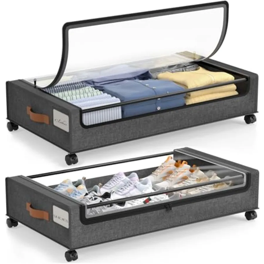 Under Bed Storage with Wheels Under Bed Storage Containers with Clear Lid XXL 60L Underbed Storage Bins Rolling Under Bed Metal
Under Bed Storage with Wheels Under Bed Storage Containers with Clear Lid XXL 60L Underbed Storage Bins Rolling Under Bed Metal