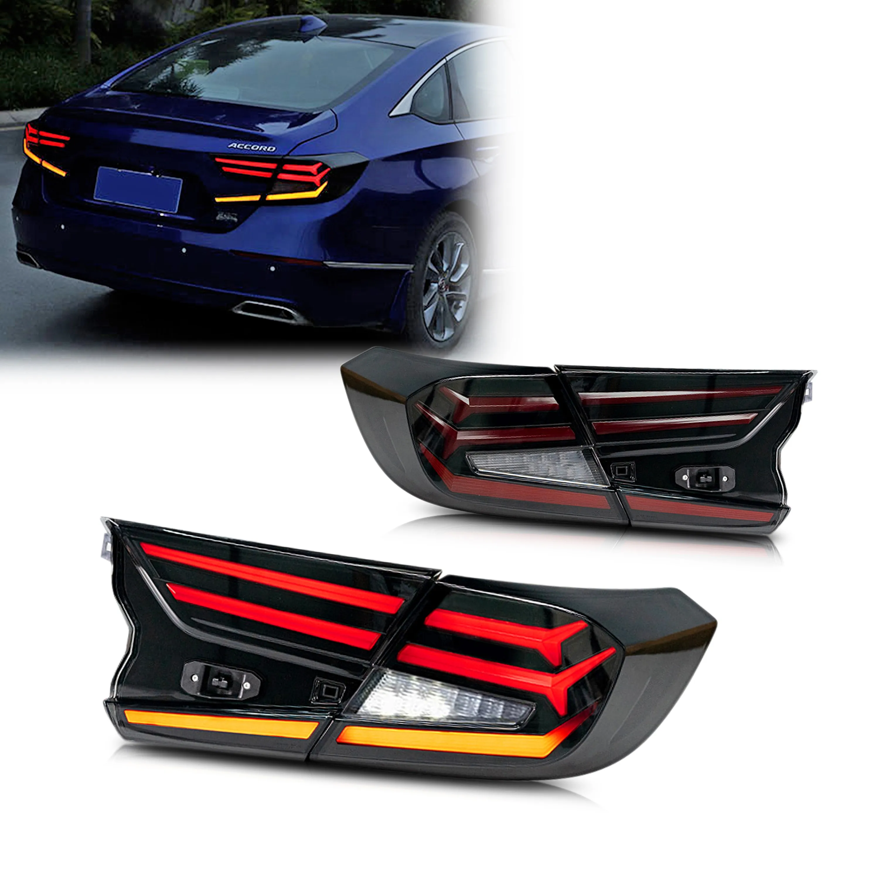 LED Tail Lights Assembly for Honda Accord 2018-2023 10th Gen Sequential Turn Signal Black Rear Trunk Lamps Assembly
LED Tail Lights Assembly for Honda Accord 2018-2023 10th Gen Sequential Turn Signal Black Rear Trunk Lamps Assembly