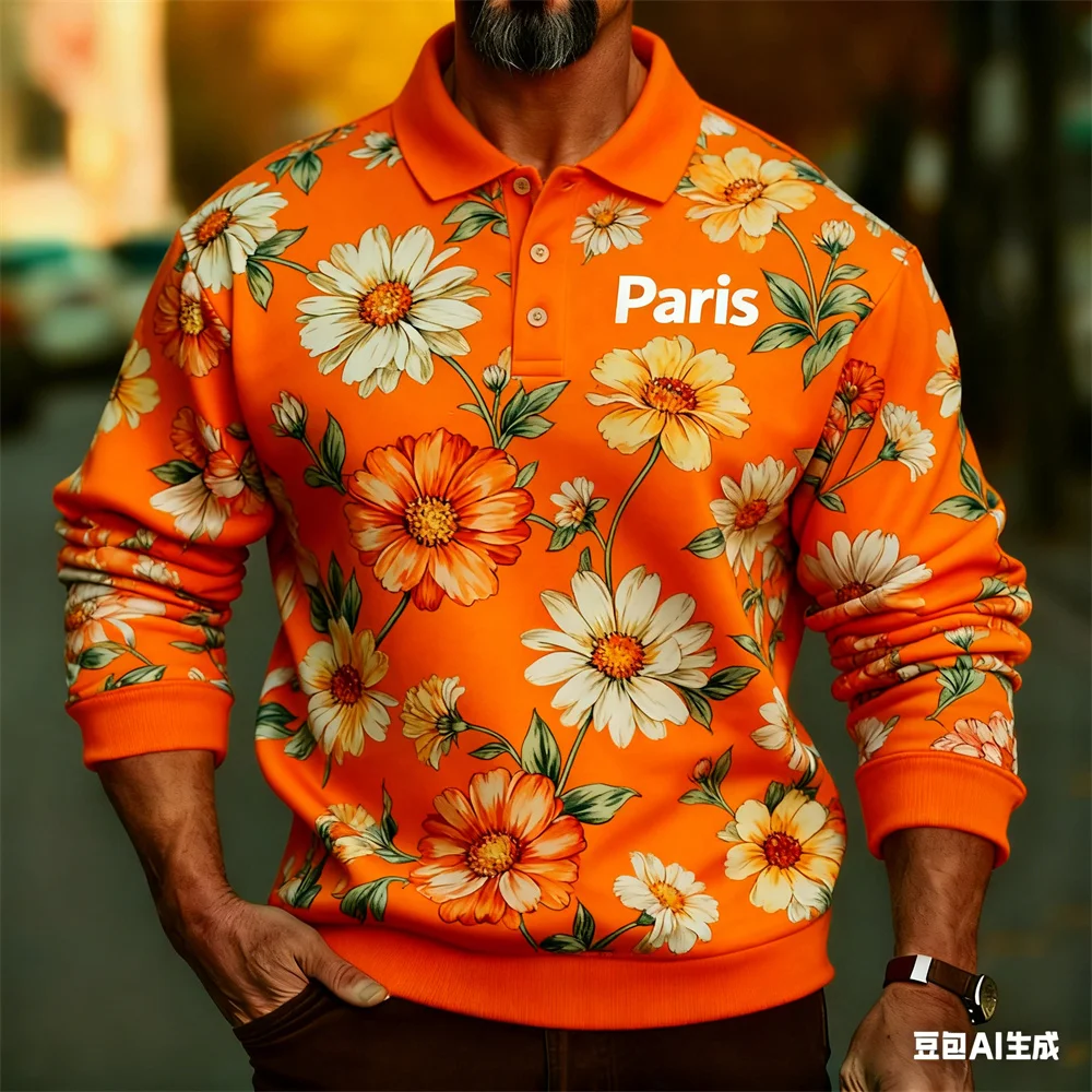 3D Print Creative Flower Graphic Men's Polo Shirt Fashion Vintage Design Button Lapel Pullover Autumn Winter Casual Male Clothes
3D Print Creative Flower Graphic Men's Polo Shirt Fashion Vintage Design Button Lapel Pullover Autumn Winter Casual Male Clothes