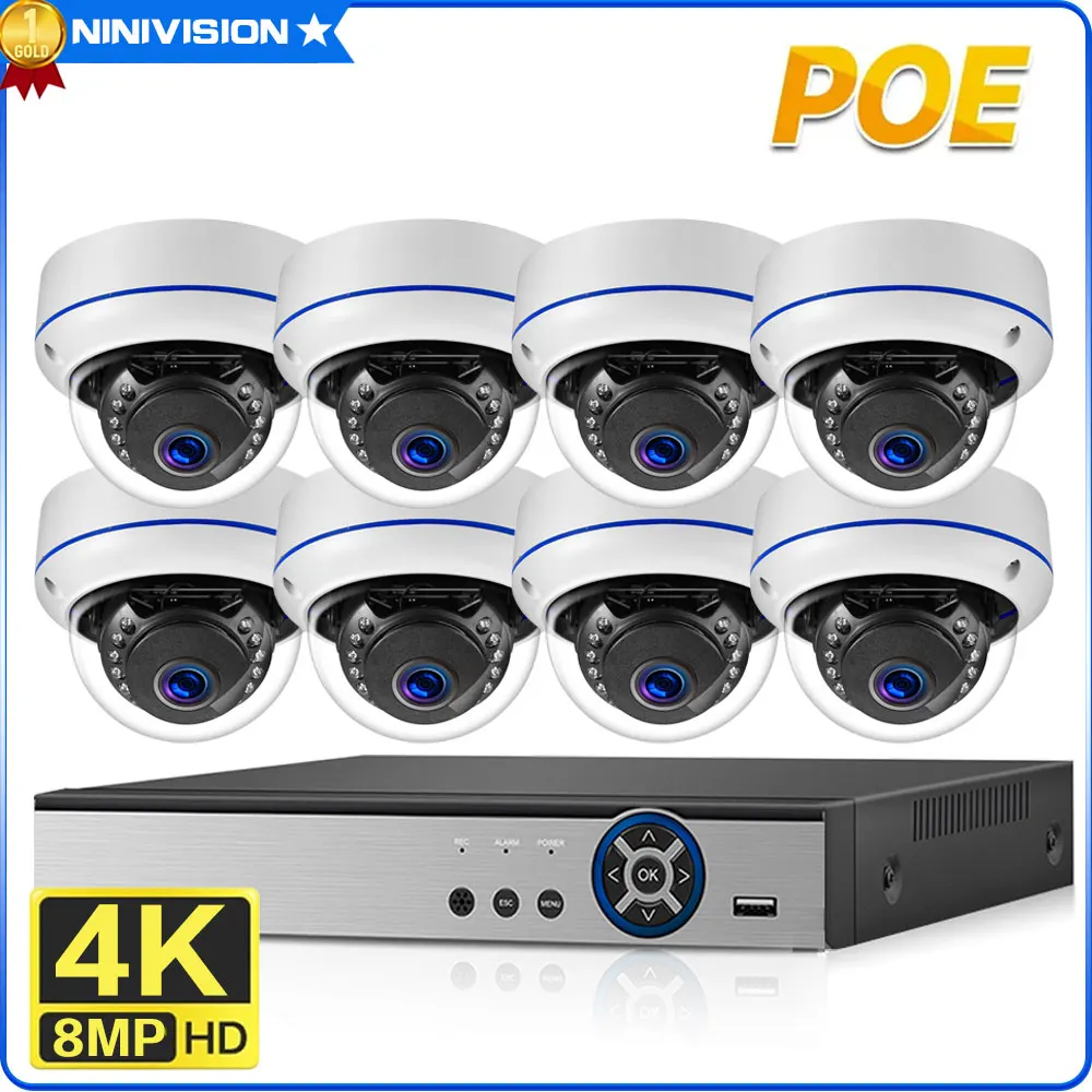 4K 8MP POE IP Camera Video Surveillance Set 4CH Outdoor Home Waterproof CCTV Dome Cameras Security System 8CH Surveillance Kit
4K 8MP POE IP Camera Video Surveillance Set 4CH Outdoor Home Waterproof CCTV Dome Cameras Security System 8CH Surveillance Kit