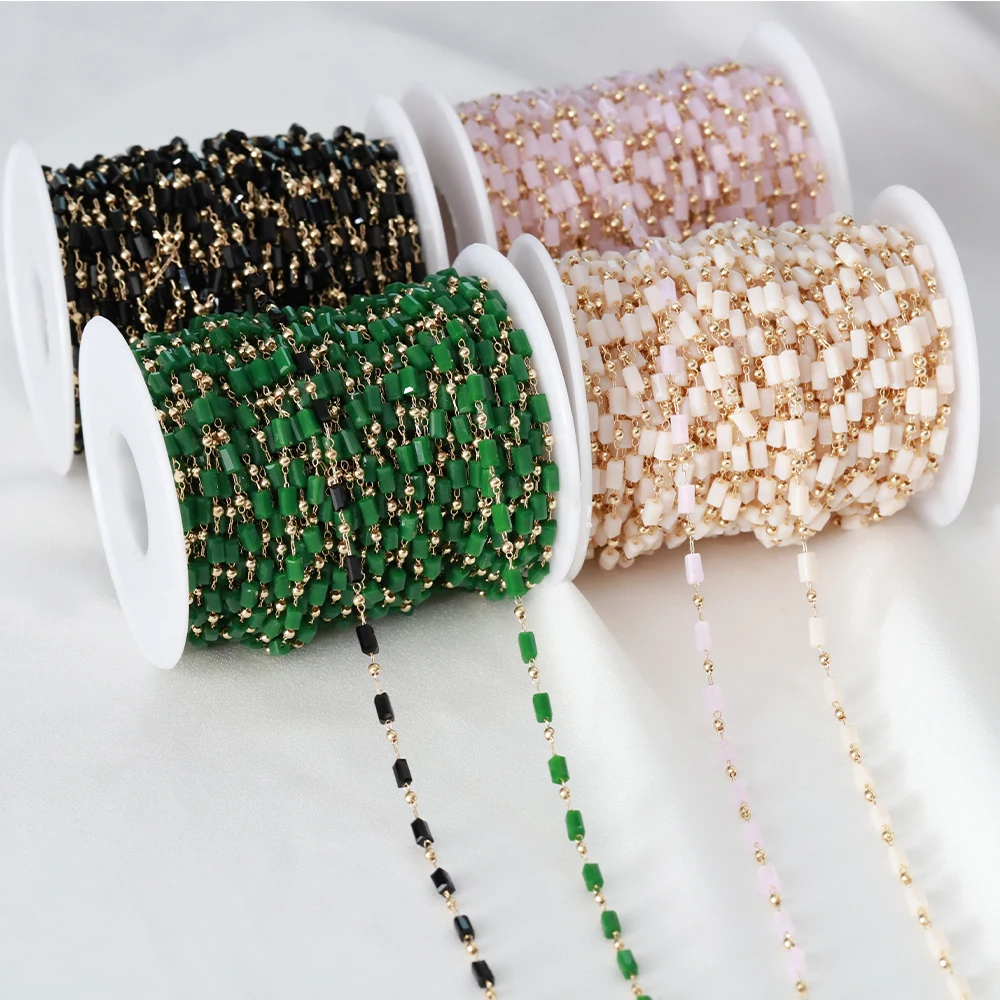 1meter/lot Bohemian Cuboid Cube Beads Chains Colorful Beads Chains for Handmade Choker Necklace Bracelets Jewelry Making DIY
1meter/lot Bohemian Cuboid Cube Beads Chains Colorful Beads Chains for Handmade Choker Necklace Bracelets Jewelry Making DIY