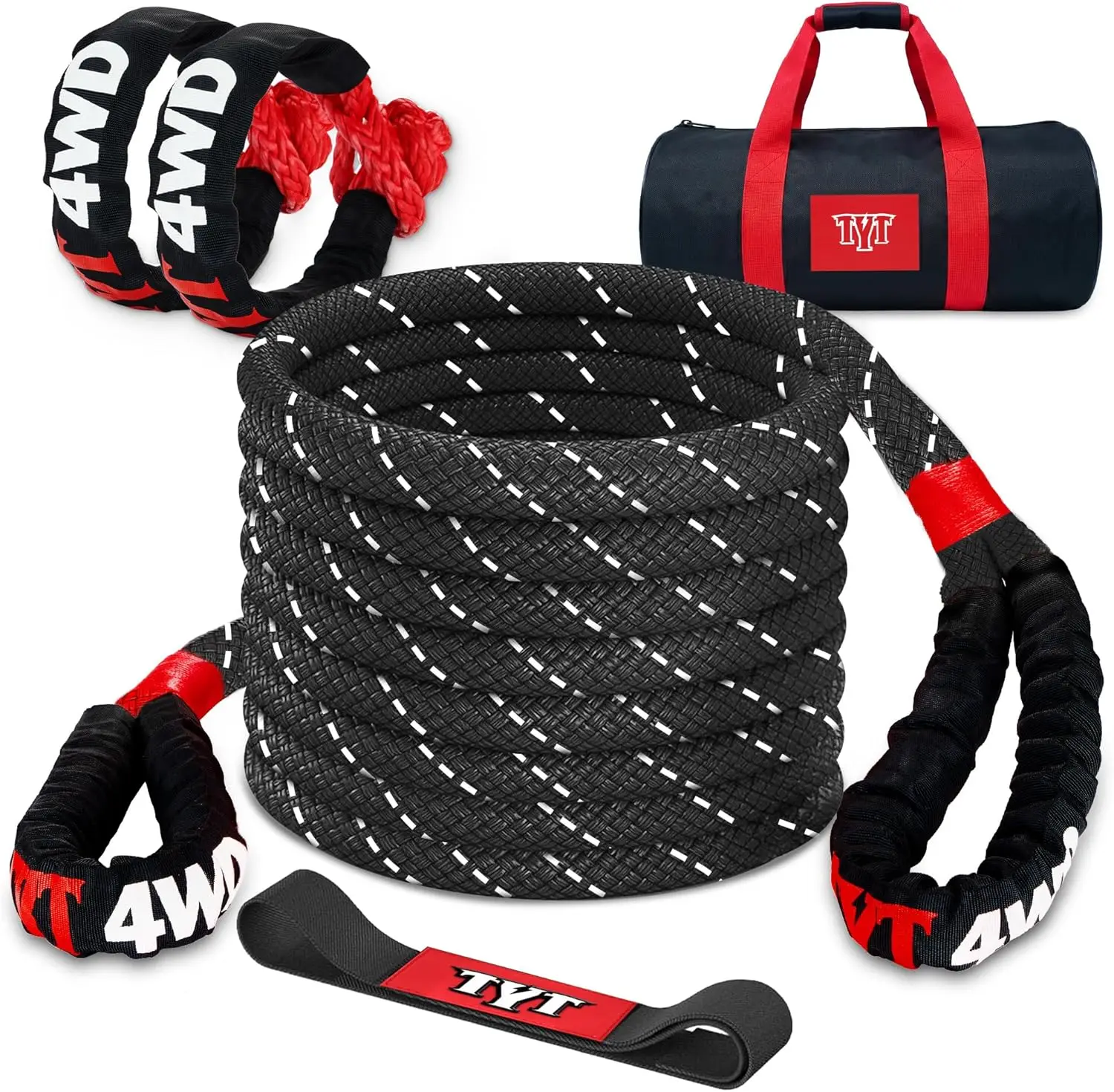56,000 lbs Kinetic Recovery Rope 1.26" x 30ft with 2 Soft Shackles for Offroad Vehicle Jeep SUV ATV UTV Tractor
56,000 lbs Kinetic Recovery Rope 1.26" x 30ft with 2 Soft Shackles for Offroad Vehicle Jeep SUV ATV UTV Tractor