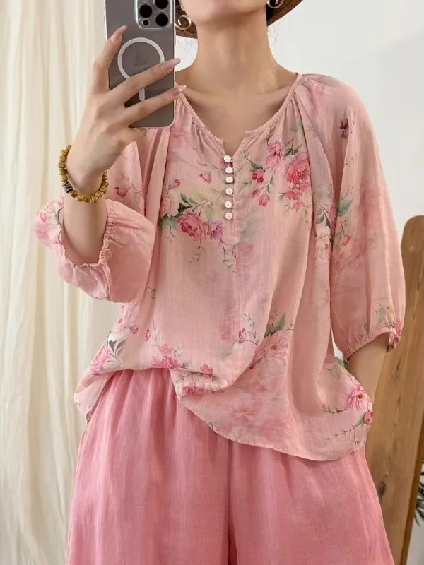 Летняя льняная футболка большого размера с v-образным принтом irt Tee-Quarter Sve, топ с цветочным принтом для женщин больших размеров, повседневная повседневная грушевидная футболка...
Летняя льняная футболка большого размера с v-образным принтом irt Tee-Quarter Sve, топ с цветочным принтом для женщин больших размеров, повседневная повседневная грушевидная футболка...