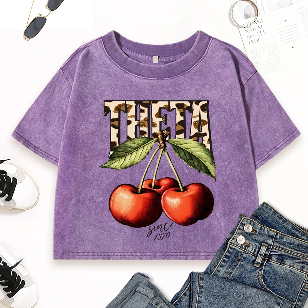 Theta Cherry Since 1870 Prints Women Washed T-Shirts Crewneck Slim Tops Fashion Cotton T Shirt Retro Crop Female Clothes
Theta Cherry Since 1870 Prints Women Washed T-Shirts Crewneck Slim Tops Fashion Cotton T Shirt Retro Crop Female Clothes