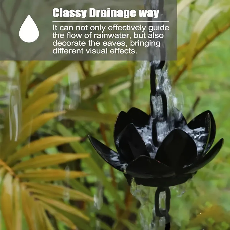 Outdoor Chain Flower Rain Chain Outdoor Garden Chain Decoration Drain Black Gold Lotus Rain Chain
Outdoor Chain Flower Rain Chain Outdoor Garden Chain Decoration Drain Black Gold Lotus Rain Chain