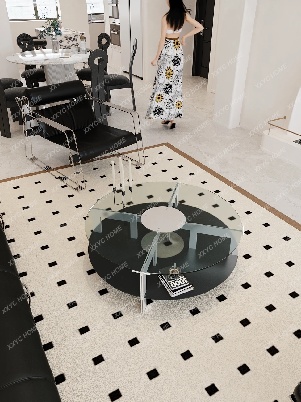 HCreative glass coffee table living room home, light luxury high-end sense round minimalist coffee table
HCreative glass coffee table living room home, light luxury high-end sense round minimalist coffee table
