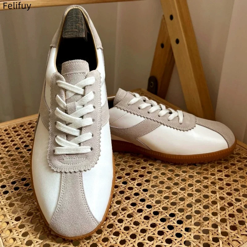 New Moden Genuine Leather Patchwork German Trainer Sneakers Men’s Spring and Summer Sports Casual Shoes Lace-up Outdoor Shoes
New Moden Genuine Leather Patchwork German Trainer Sneakers Men’s Spring and Summer Sports Casual Shoes Lace-up Outdoor Shoes