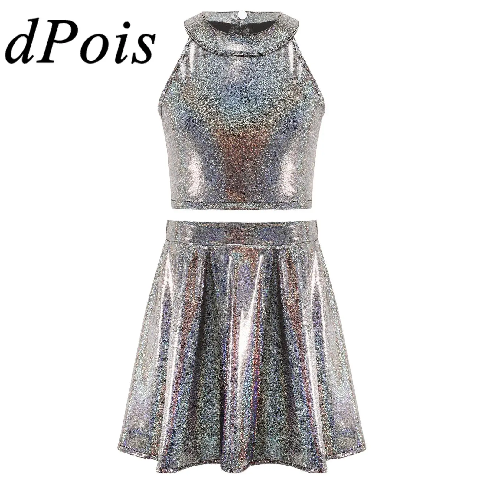 Kids Dancewear Sets Cheerleading Uniform Chorus Performance Clothes Streetwear Disco Cotstume Girls Metallic Jazz Dance Outfit
Kids Dancewear Sets Cheerleading Uniform Chorus Performance Clothes Streetwear Disco Cotstume Girls Metallic Jazz Dance Outfit