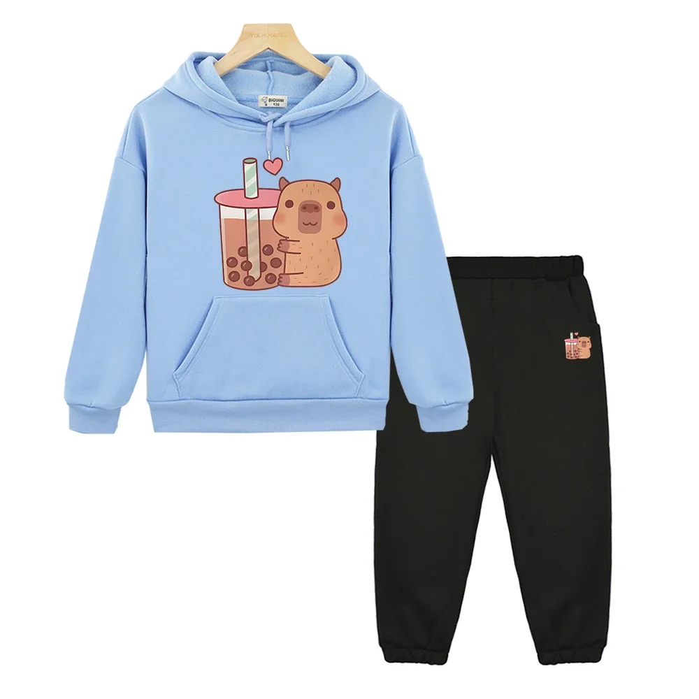 Capybara holding tea anime hoodie Fleece sweatshirt boy girls Sports Hooded Sets pullover+Pant jacket kids boutique clothes 2pcs
Capybara holding tea anime hoodie Fleece sweatshirt boy girls Sports Hooded Sets pullover+Pant jacket kids boutique clothes 2pcs