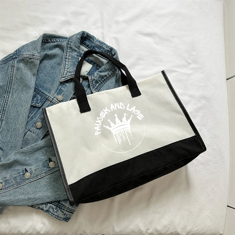 Fashion Crown Beach Bag Canvas Handbag for Women's Commuting and Outing Convenient Storage Bag Canvas Bag Makeup Bag
Fashion Crown Beach Bag Canvas Handbag for Women's Commuting and Outing Convenient Storage Bag Canvas Bag Makeup Bag