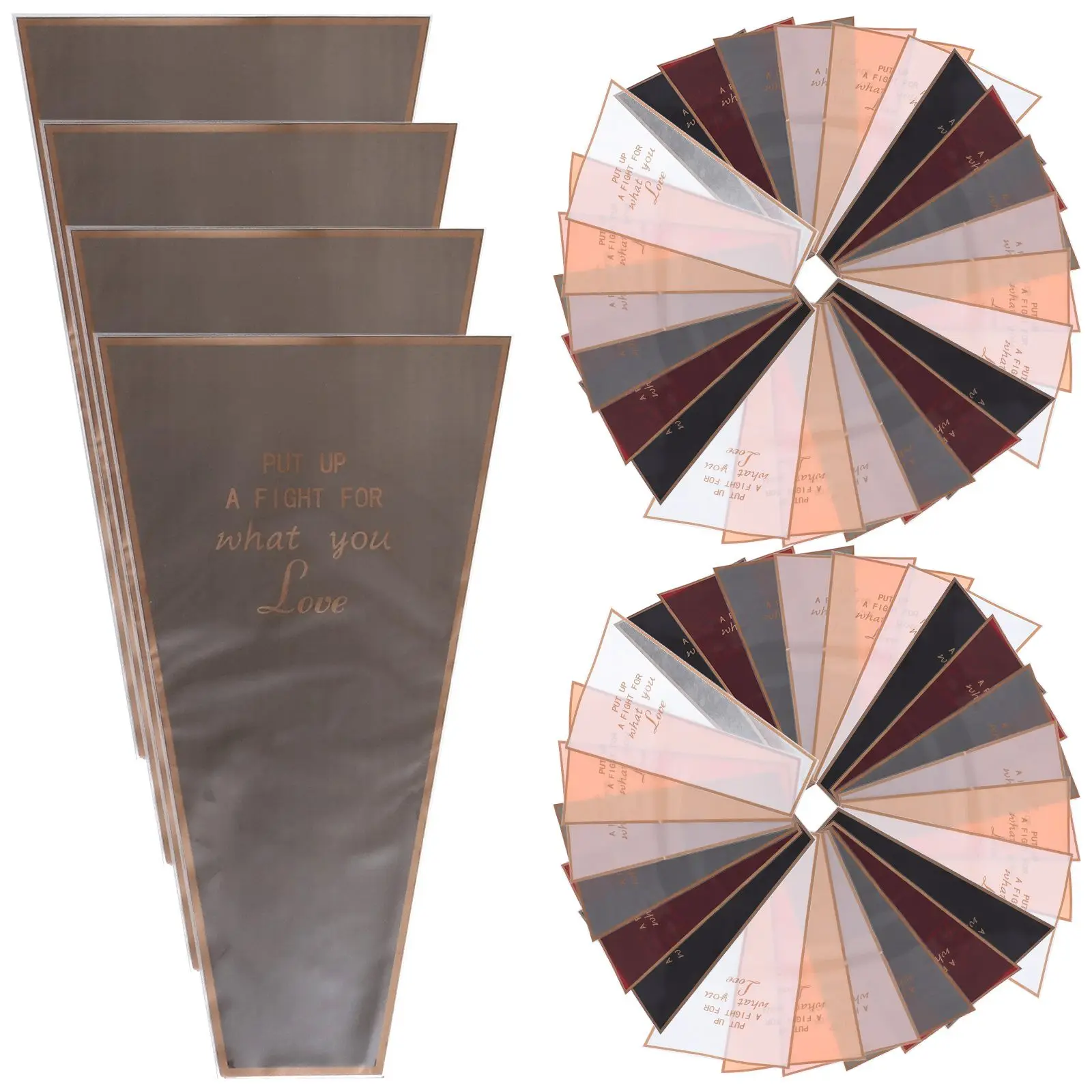 150 Pcs Flower Packaging Bag 6 Colors Transparent Gold Edge Rose Bouquet Bags Waterproof Gift Sleeves
150 Pcs Flower Packaging Bag 6 Colors Transparent Gold Edge Rose Bouquet Bags Waterproof Gift Sleeves