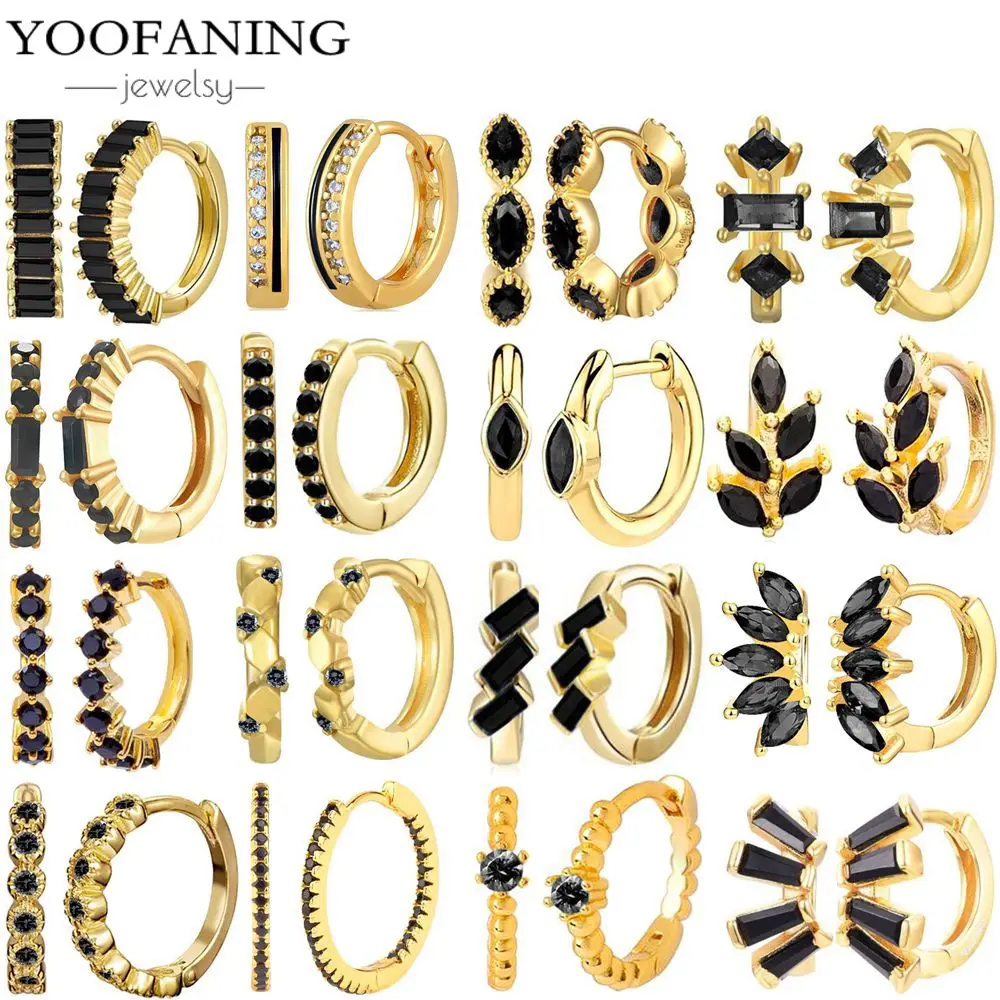 925 Sterling Silver Earrings with Fashionable Luxury Black Zircon Gold and Silver Series High-end Women's Jewelry Earrings Gift
925 Sterling Silver Earrings with Fashionable Luxury Black Zircon Gold and Silver Series High-end Women's Jewelry Earrings Gift