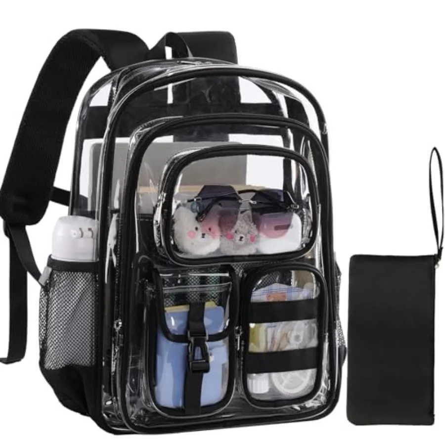 Clear Backpack, 17 inch Extra Large Transparent Backpacks with Accessories and Privacy Pouch, Cold-resistant Plastic Backpack f
Clear Backpack, 17 inch Extra Large Transparent Backpacks with Accessories and Privacy Pouch, Cold-resistant Plastic Backpack f