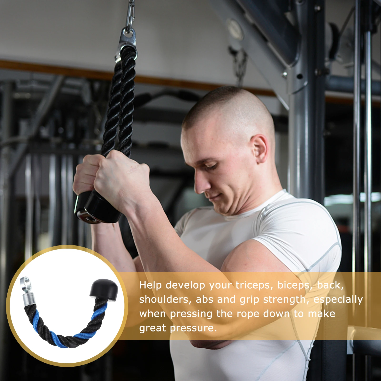 Single- Pull Rope Tricep Cord Exercise down Triceps Singles for Gym Cable Accessories
Single- Pull Rope Tricep Cord Exercise down Triceps Singles for Gym Cable Accessories