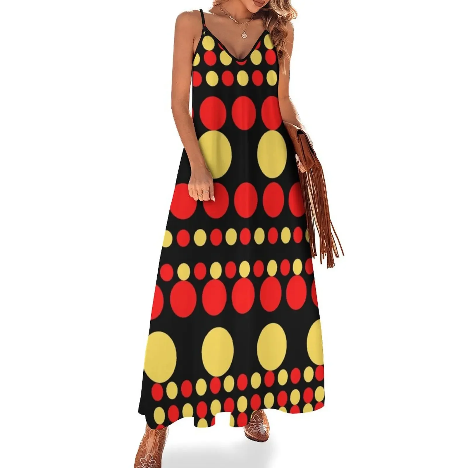 Multi Color Polka Dots - Red Yellow Black Background Sleeveless Dress birthday dresses for women dress women summer 2025 Dress
Multi Color Polka Dots - Red Yellow Black Background Sleeveless Dress birthday dresses for women dress women summer 2025 Dress