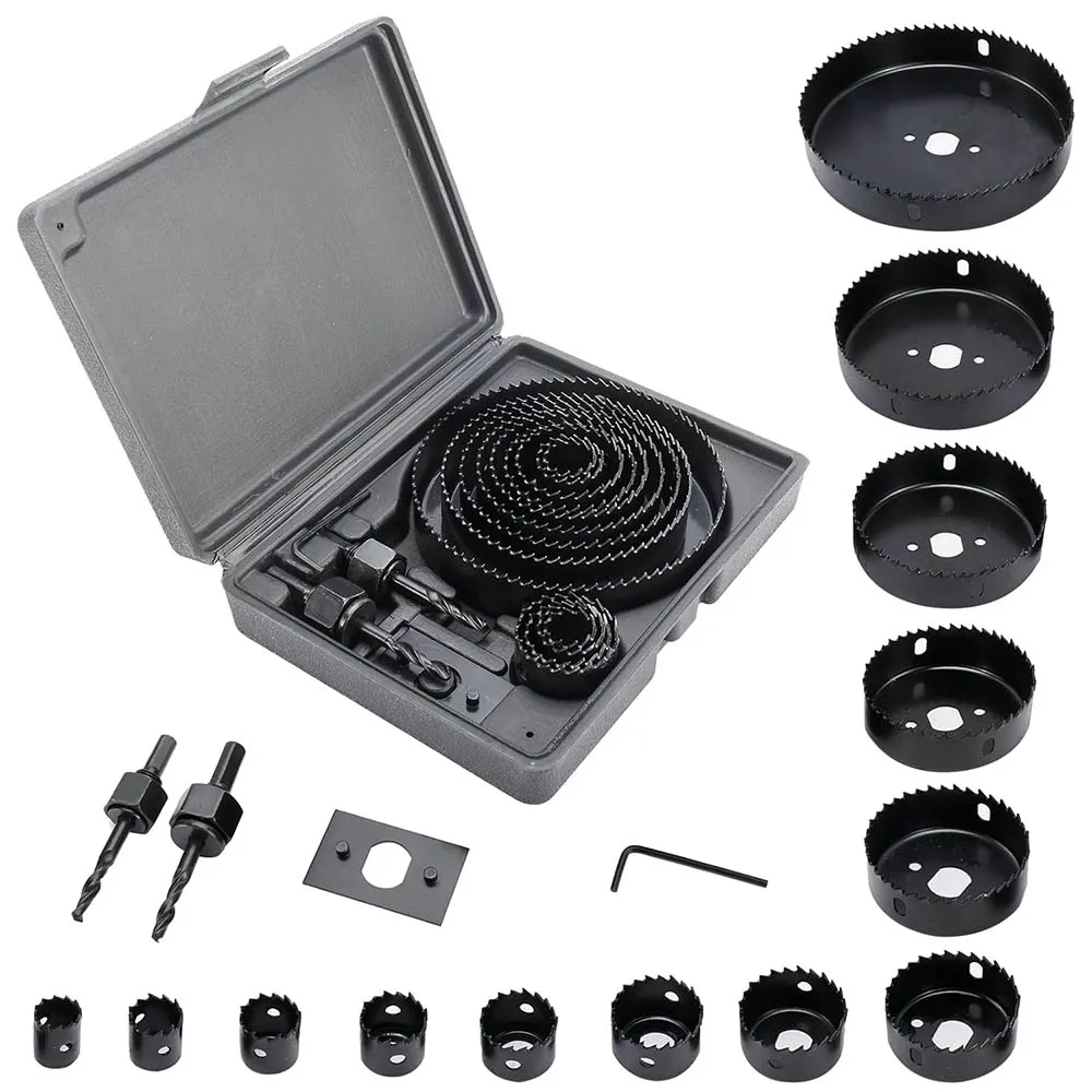 19-127mm Hole Saw Set Saw Cup Wood Crown Drill For Drywall Wood PVC Plastic Density Board Metal Woodworking Tools
19-127mm Hole Saw Set Saw Cup Wood Crown Drill For Drywall Wood PVC Plastic Density Board Metal Woodworking Tools