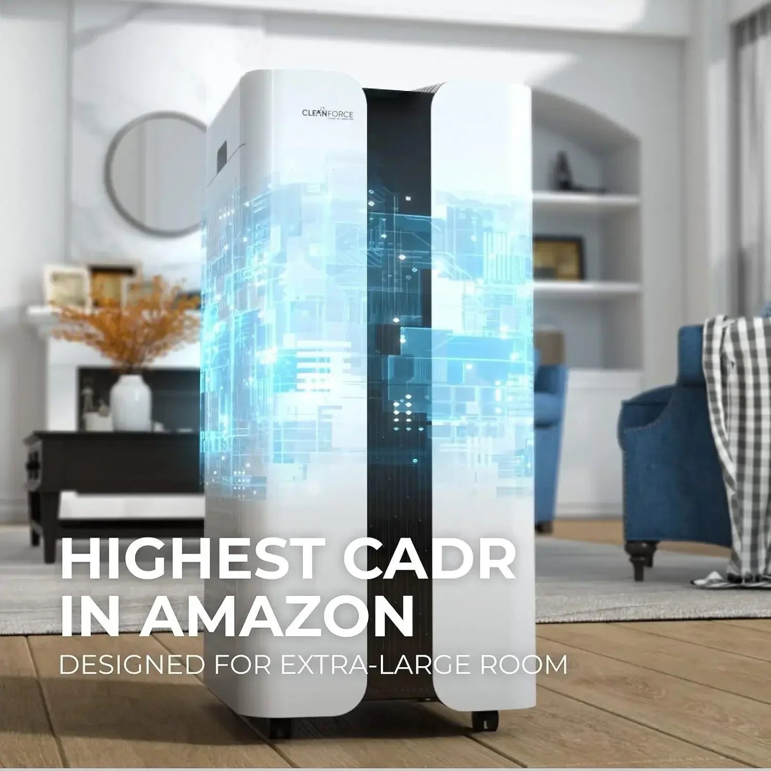 CleanForce MEGA1000 Extra large Air Purifier for home large room, covers 3000 sqft, H13 True HEPA Filter, Filters 99.97% dust
CleanForce MEGA1000 Extra large Air Purifier for home large room, covers 3000 sqft, H13 True HEPA Filter, Filters 99.97% dust