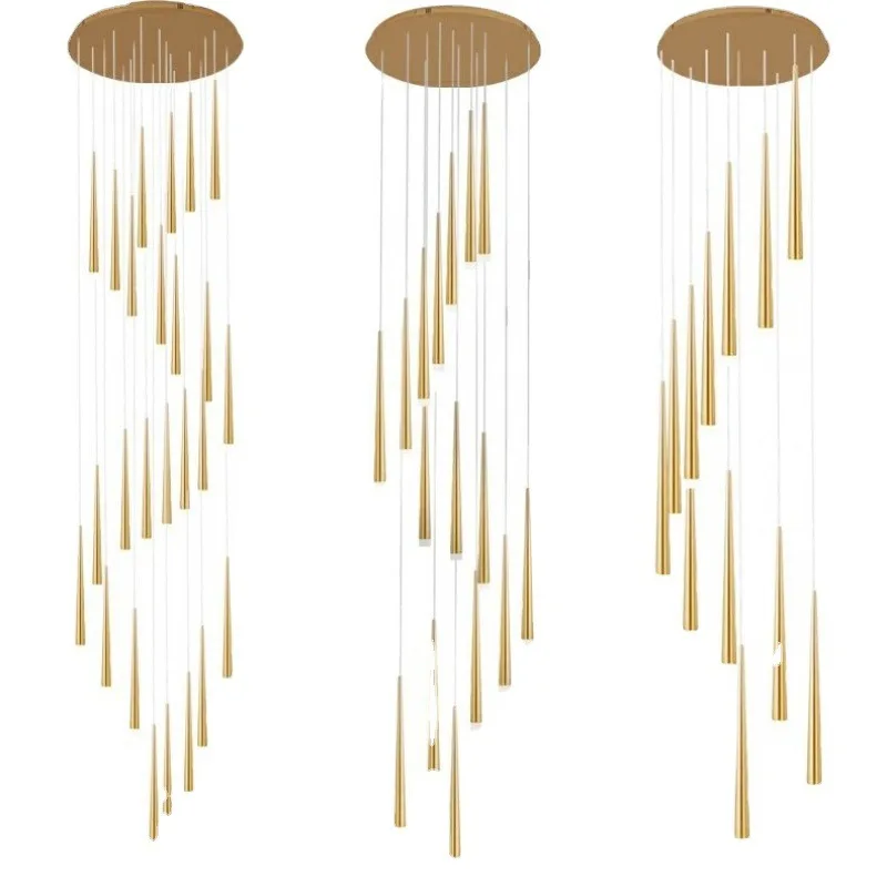 Stair chandelier Chinese style, duplex floor villa LED rotating crystal long modern, simple hall
Stair chandelier Chinese style, duplex floor villa LED rotating crystal long modern, simple hall