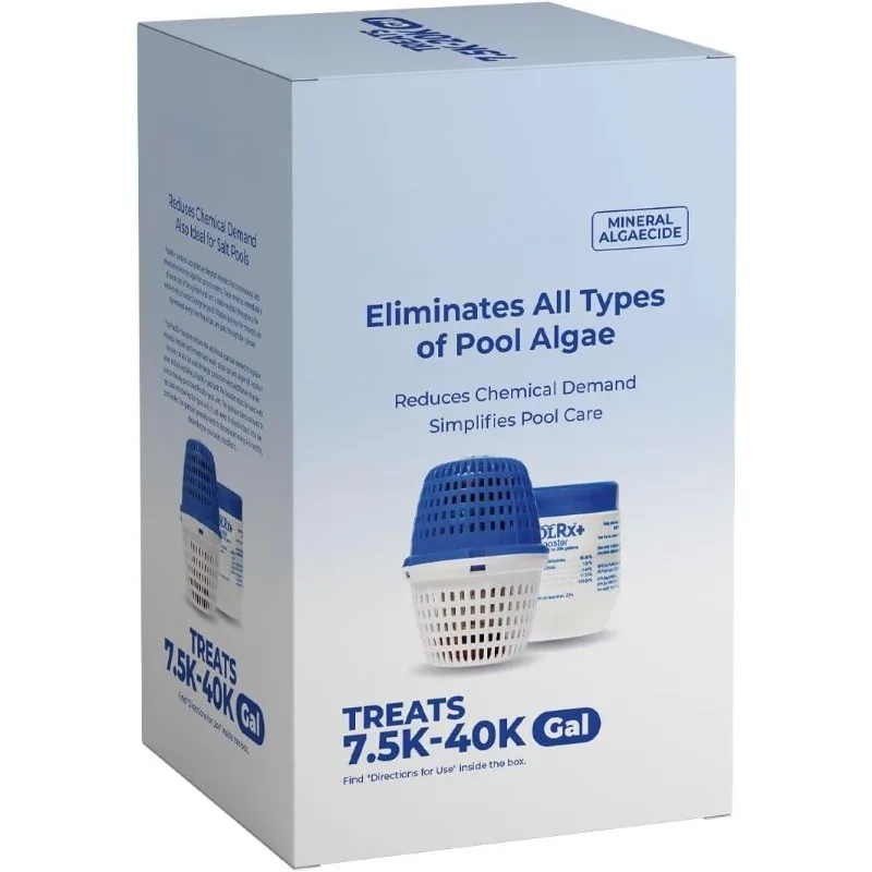 Mineral Algaecide Unit + Booster Combo, Treats 7.5K-40K gallons for up to 6 Months, New Formula with Silver
Mineral Algaecide Unit + Booster Combo, Treats 7.5K-40K gallons for up to 6 Months, New Formula with Silver