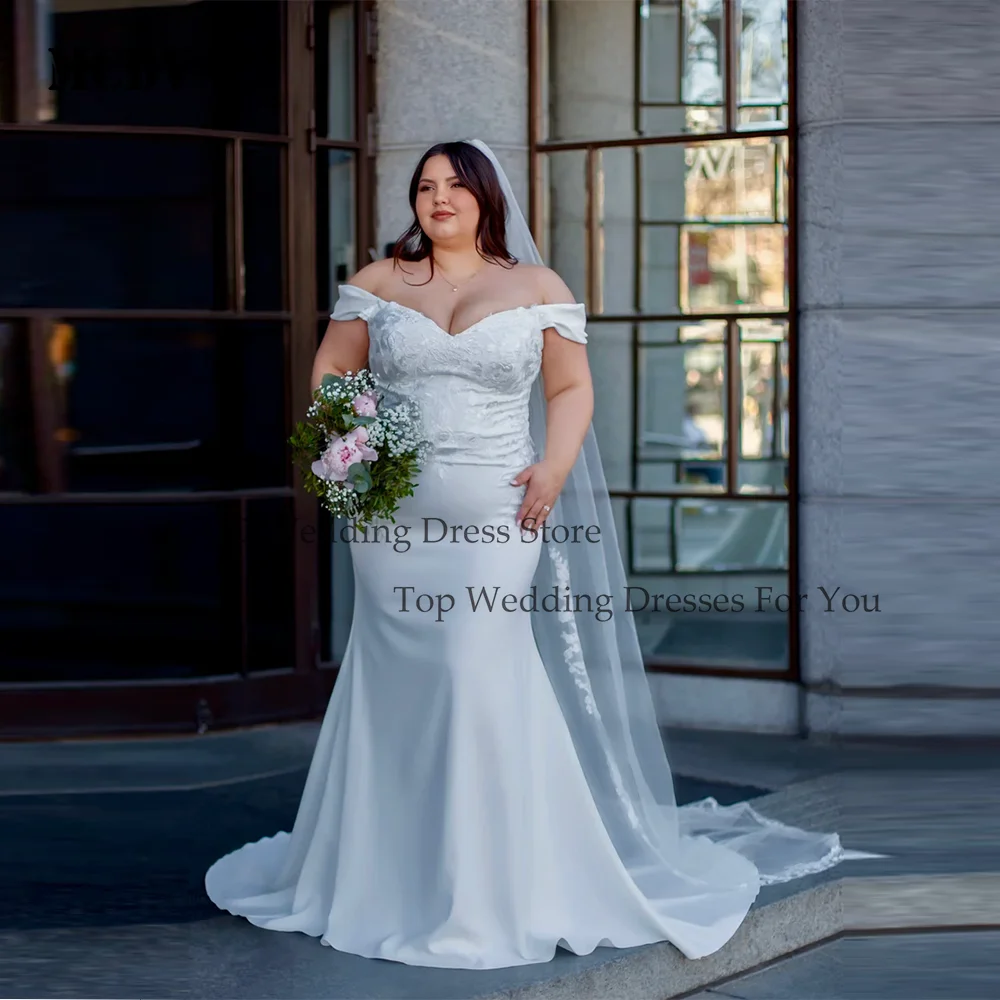 MCDV Off Shoulder Plus Size Wedding Gowns Satin Applique Sweetheart Mermaid Customized Bride Gowns Elegant vestido de novia boda
MCDV Off Shoulder Plus Size Wedding Gowns Satin Applique Sweetheart Mermaid Customized Bride Gowns Elegant vestido de novia boda