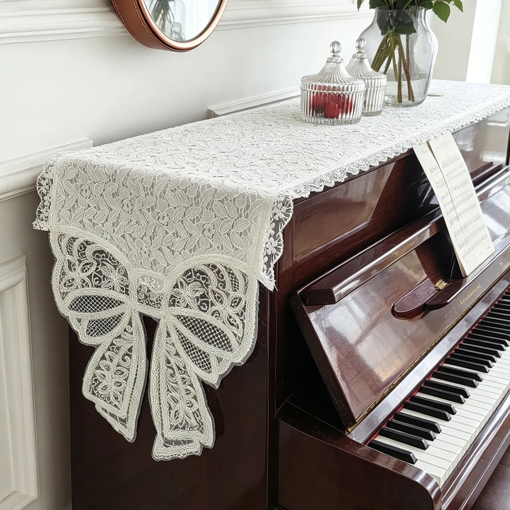 Elegant White Pink Lace Bow Embroidered Table Runner for Piano Cabinet Dining Coffee Table - Decorative Home Wedding Tablecloth
Elegant White Pink Lace Bow Embroidered Table Runner for Piano Cabinet Dining Coffee Table - Decorative Home Wedding Tablecloth
