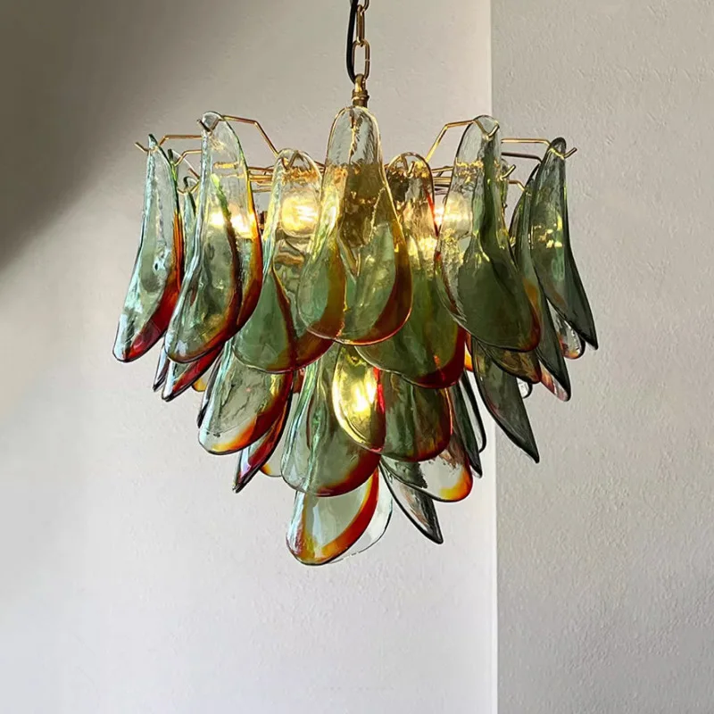 Petal handmade glass medieval living room chandelier French villa hall designer art lamp
Petal handmade glass medieval living room chandelier French villa hall designer art lamp