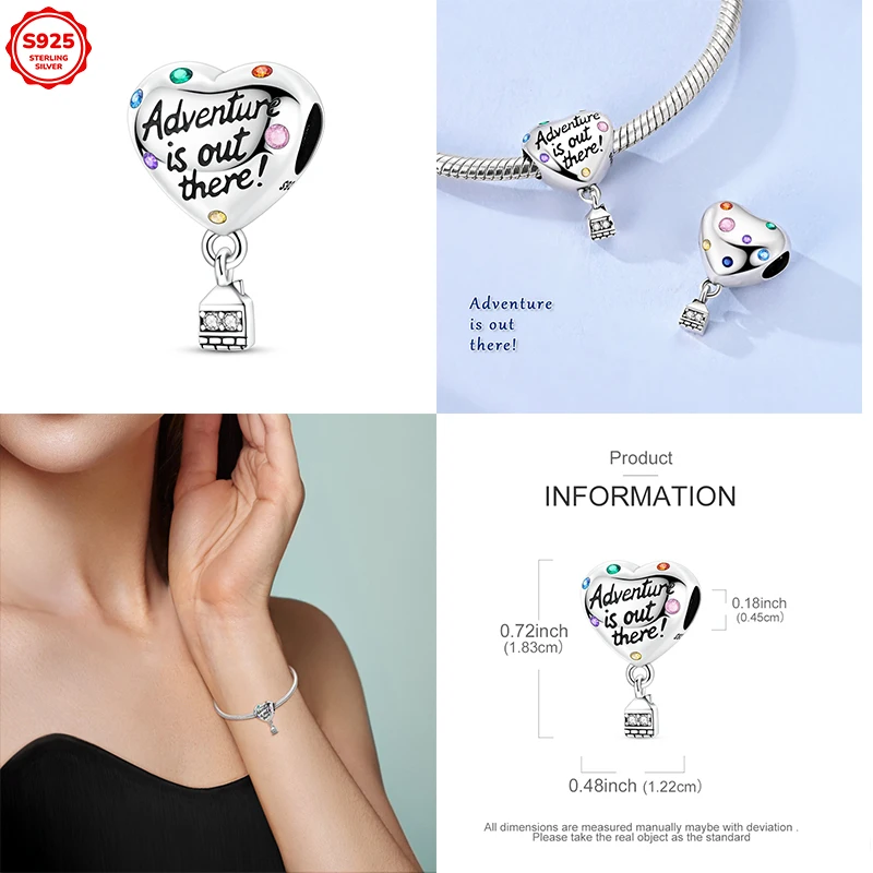 925 Silver Hot Air Balloon Adventure Heart Pendant Compatible With Women's Bracelets Necklaces Exquisite Jewelry Birthday Gift
925 Silver Hot Air Balloon Adventure Heart Pendant Compatible With Women's Bracelets Necklaces Exquisite Jewelry Birthday Gift