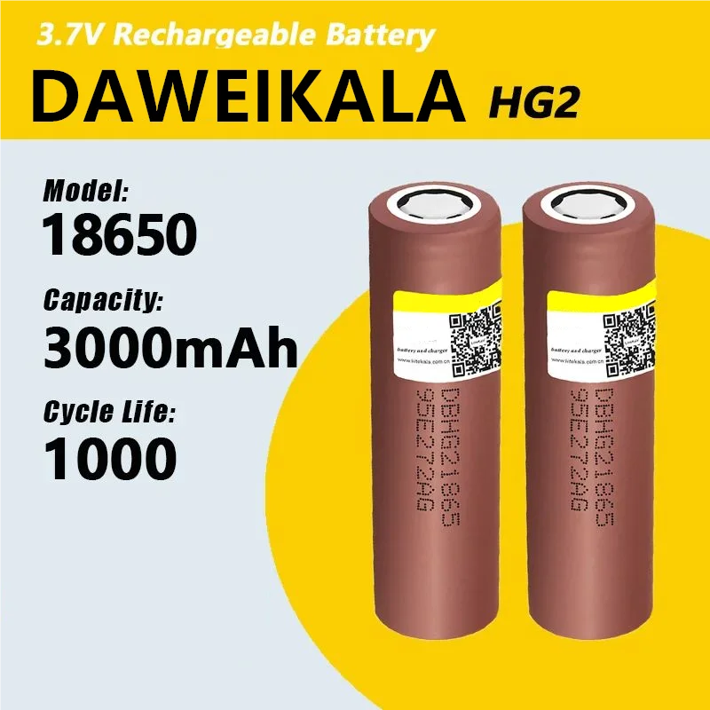 1-30pcs Daweikala HG2 18650 3000mAh High power discharge rechargeable battery high-discharge, 30A high current
1-30pcs Daweikala HG2 18650 3000mAh High power discharge rechargeable battery high-discharge, 30A high current