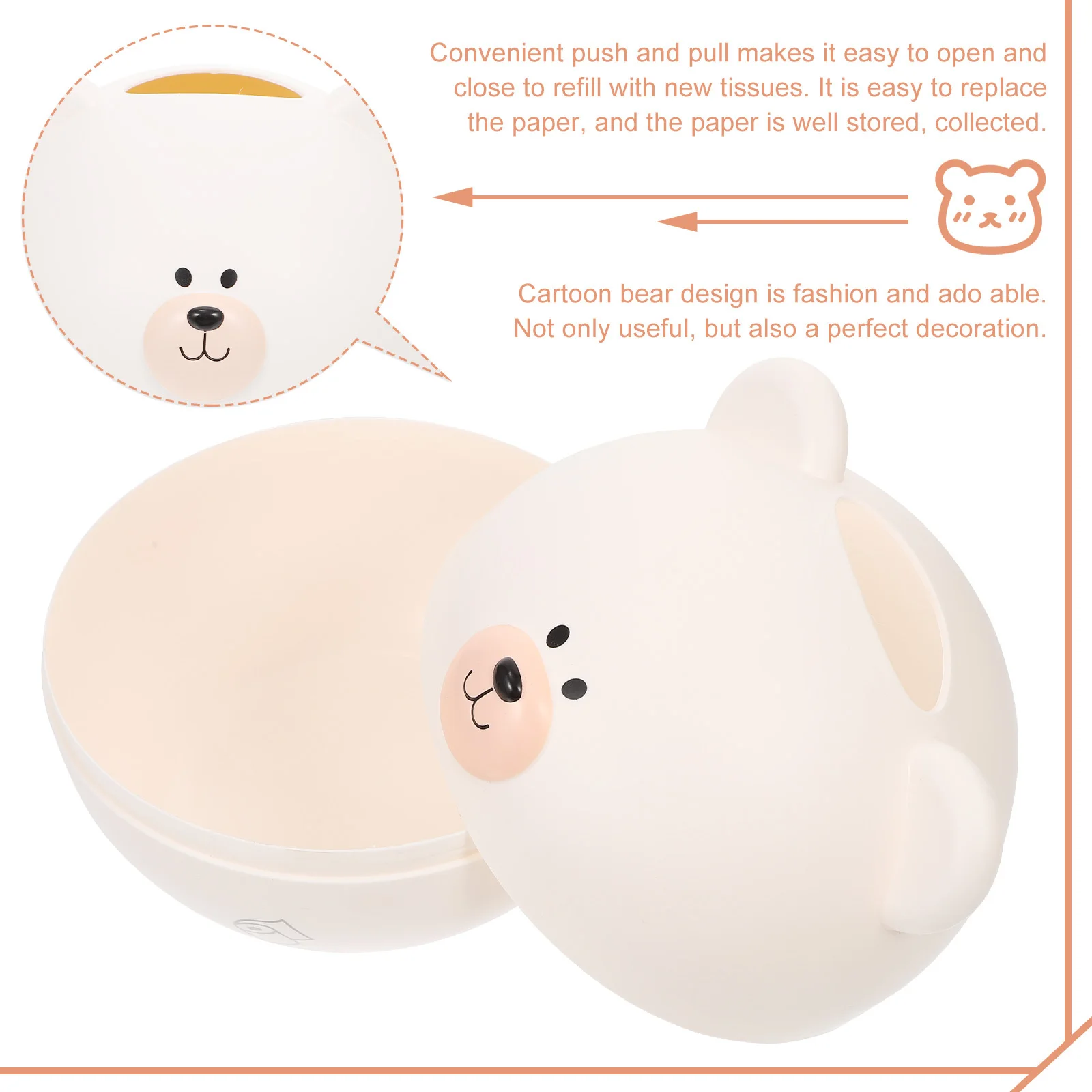Stylish Cartoon Bear Tissue Box Easy Pull Refill Design for Home Office Automotive White Paper Holder Tissue Box
Stylish Cartoon Bear Tissue Box Easy Pull Refill Design for Home Office Automotive White Paper Holder Tissue Box