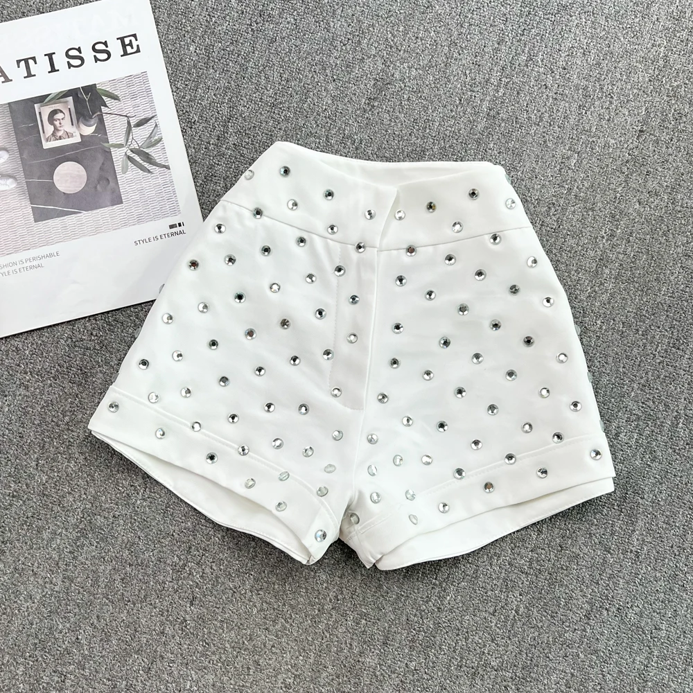2023 Summer New High Waist Heavy Industry Diamond Embedding Loose Wide Leg Pants Versatile Fashion A-line Straight Leg Shorts
2023 Summer New High Waist Heavy Industry Diamond Embedding Loose Wide Leg Pants Versatile Fashion A-line Straight Leg Shorts