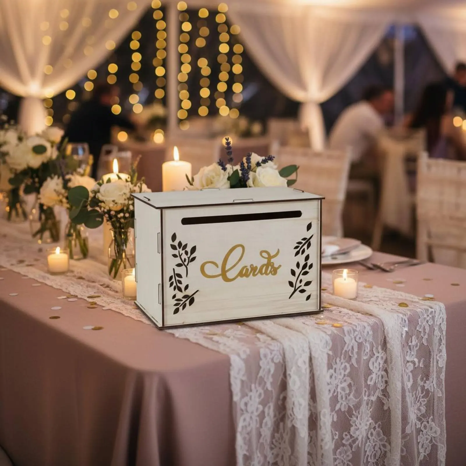 Wooden Wedding Card Box Decorative Card Box with Flower Slot Polished Finish for Party
Wooden Wedding Card Box Decorative Card Box with Flower Slot Polished Finish for Party