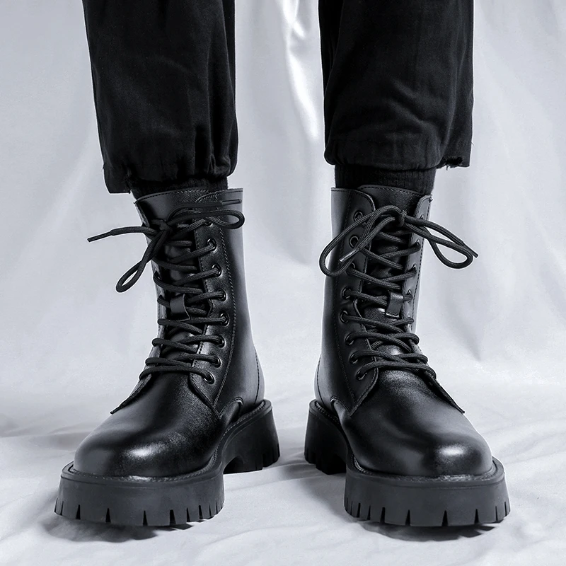 2023 A/W Classic British Style Street Black Hombre Knee High Boots For Men Daily Teenagers Dress Height Increasing Shoes Party
2023 A/W Classic British Style Street Black Hombre Knee High Boots For Men Daily Teenagers Dress Height Increasing Shoes Party