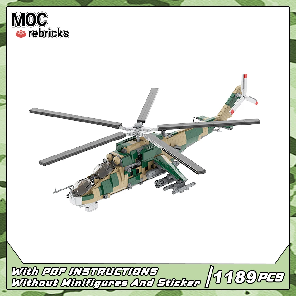 MOC Military Series Building Block Model MI-24 Hellichooper Modern Battle Arms Flight Parts Set DIY Kid's Gifts Educational Toys
MOC Military Series Building Block Model MI-24 Hellichooper Modern Battle Arms Flight Parts Set DIY Kid's Gifts Educational Toys