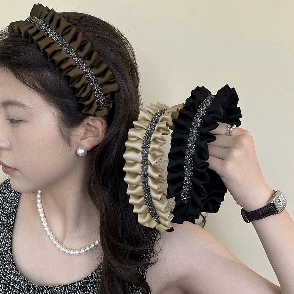 AWAYTR Solid Color Rhinestone Headband Elegant Pleated Laces Hair Hoop Women Girls Sweet Shaped Headband Female Hair Accessories
AWAYTR Solid Color Rhinestone Headband Elegant Pleated Laces Hair Hoop Women Girls Sweet Shaped Headband Female Hair Accessories
