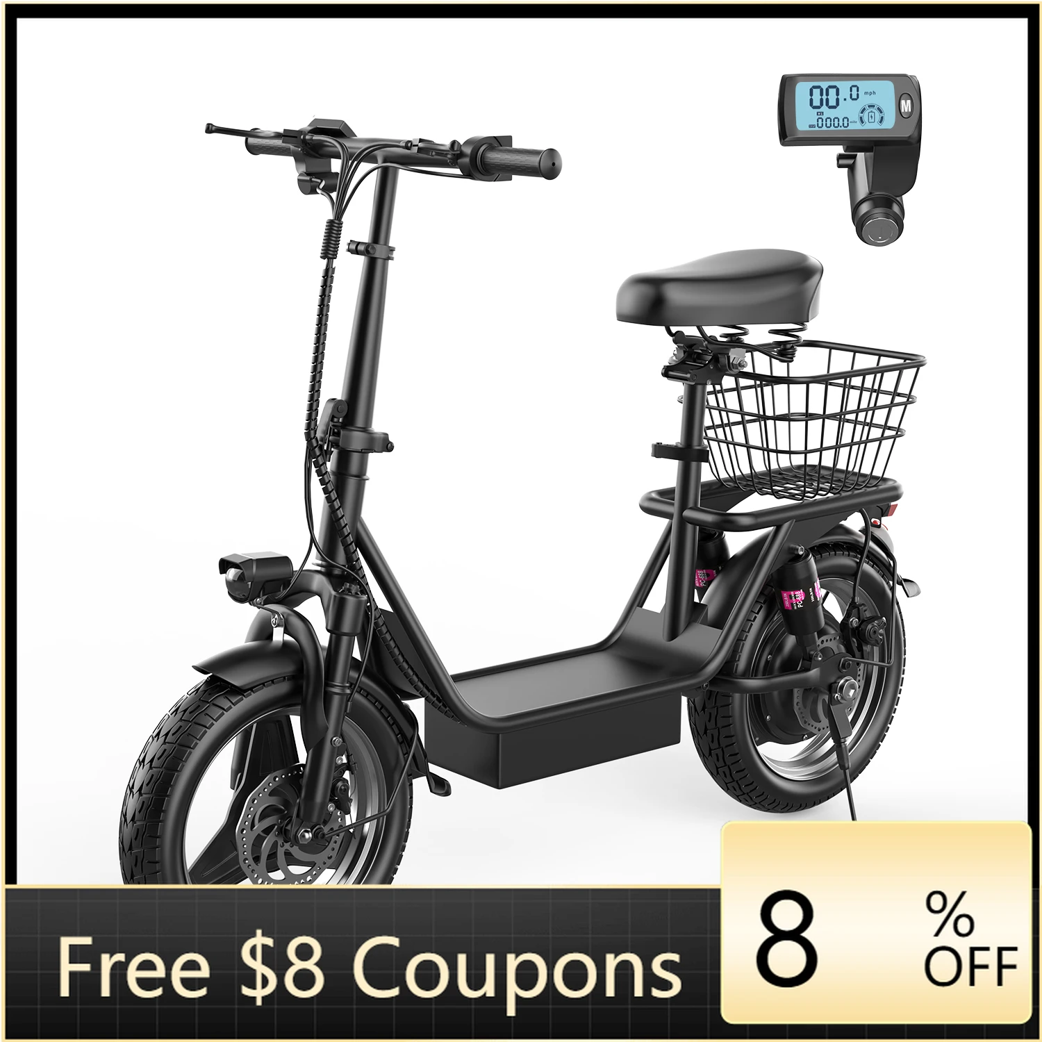 STLF DZ WJW Advanced A WAREHOE Fast Speed High Power 500W 48V10Ah 14 Inch Adult Seated Electric Scooter Two-Wheel Bag Carrier Ad
STLF DZ WJW Advanced A WAREHOE Fast Speed High Power 500W 48V10Ah 14 Inch Adult Seated Electric Scooter Two-Wheel Bag Carrier Ad