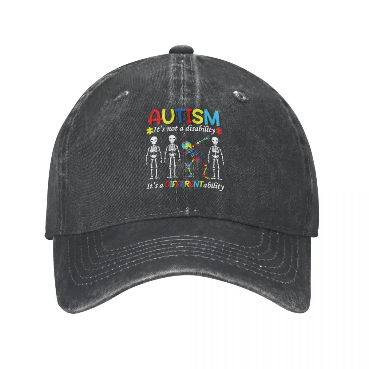 2026 Autism Skeleton Dabbing Baseball Caps Distressed Denim Sun Cap It's A Different Ability Awareness Outdoor Summer Caps Hat
2026 Autism Skeleton Dabbing Baseball Caps Distressed Denim Sun Cap It's A Different Ability Awareness Outdoor Summer Caps Hat