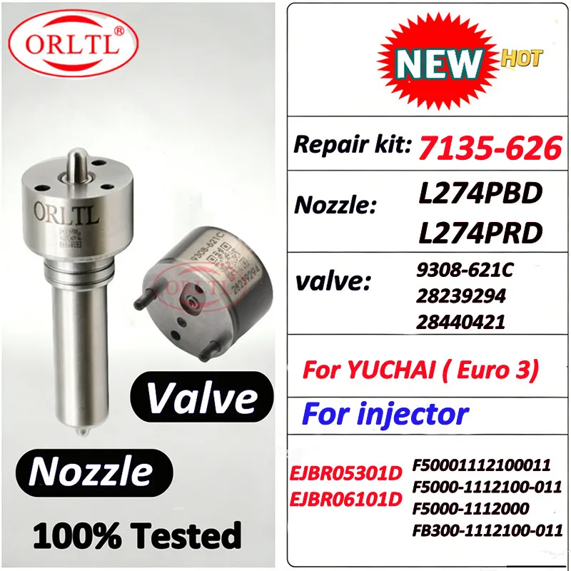 Diesel Fuel Injector Repair Kits 7135-626 Nozzle L274PBD L274PBC L274PRD Valve 9308-621C for YUCHAI EJBR05301D EJBR06101D
Diesel Fuel Injector Repair Kits 7135-626 Nozzle L274PBD L274PBC L274PRD Valve 9308-621C for YUCHAI EJBR05301D EJBR06101D