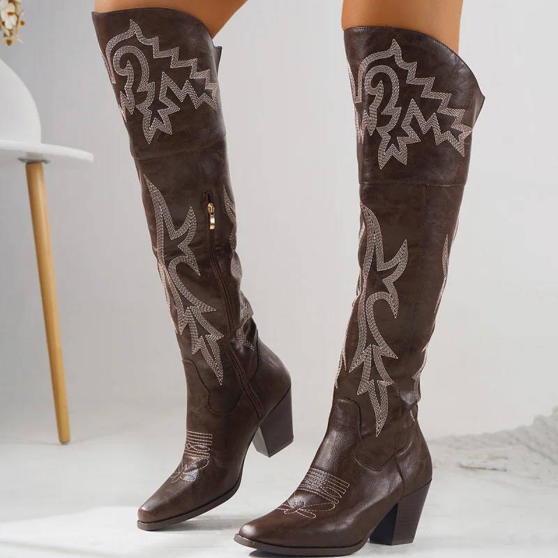 Women's Western Cowboy Over-Knee Long Boots 2024 New Style Side Zipper Long Tube Boots Knight Boots Commute Scenarios
Women's Western Cowboy Over-Knee Long Boots 2024 New Style Side Zipper Long Tube Boots Knight Boots Commute Scenarios