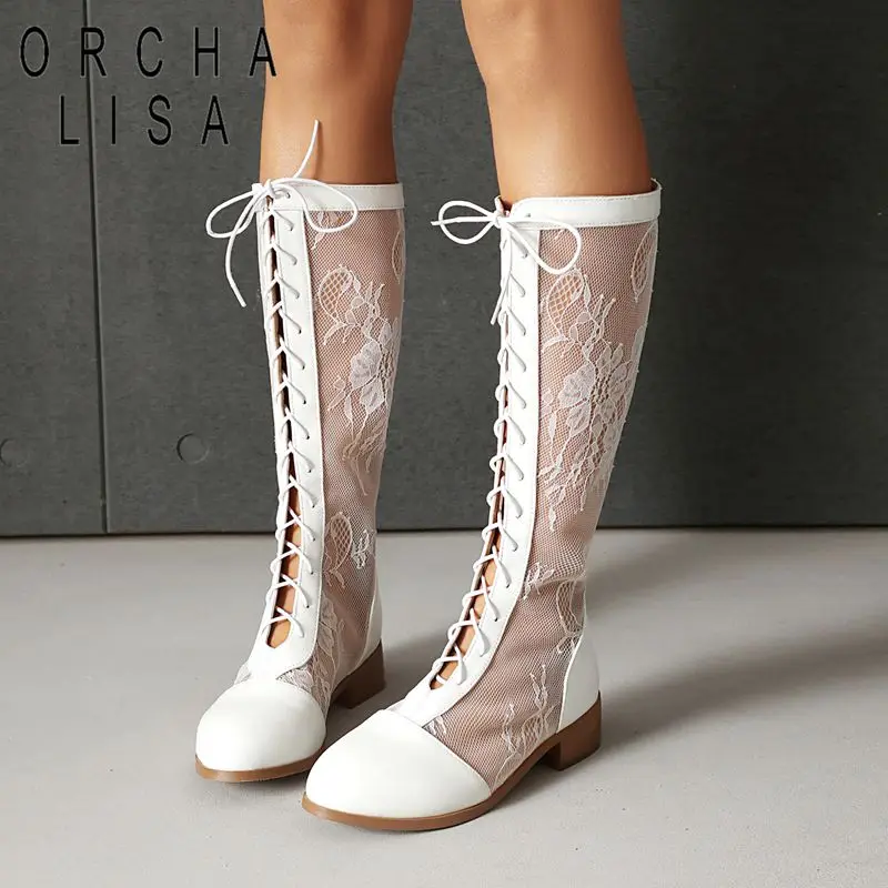 Тёплые зимние сапоги ORCHA LISA до колена, с круглым носком, дышащей сеткой, на толстом каблуке 3,5 см, с кружевными цветами, большие размеры 46, 47, 48, для свиданий
Тёплые зимние сапоги ORCHA LISA до колена, с круглым носком, дышащей сеткой, на толстом каблуке 3,5 см, с кружевными цветами, большие размеры 46, 47, 48, для свиданий