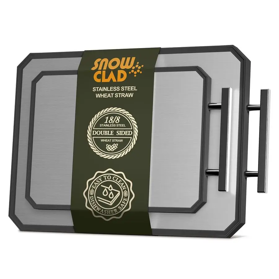 Stainless Steel Cutting Board,Double Sided Steel Cutting Board Set for kitchen,Stainless Steel Wheat straw pp Large for meat,Dis
Stainless Steel Cutting Board,Double Sided Steel Cutting Board Set for kitchen,Stainless Steel Wheat straw pp Large for meat,Dis