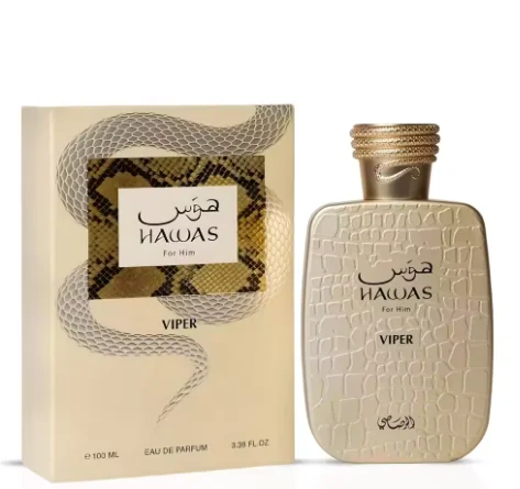 Hawas Viper Fragrance for Men: 3.38 FL OZ EDP, Long-Lasting Intense Aroma
Hawas Viper Fragrance for Men: 3.38 FL OZ EDP, Long-Lasting Intense Aroma